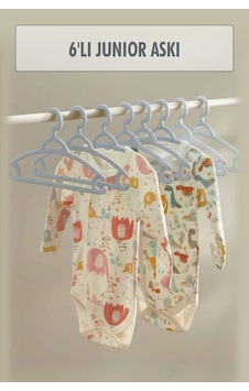 6 Lı Bebek Askısı & Bebek Gardırop Askısı Gri Set Renkli 6 Lı Bebek Askısı & Bebek Gardırop Askısı Gri Set Renkli