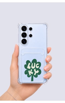 Samsung Uyumlu Galaxy S26 Ultra Kartlıklı Lucky Yonca Desenli Kılıf Şeffaf Samsung Uyumlu Galaxy S26 Ultra Kartlıklı Lucky Yonca Desenli Kılıf Şeffaf