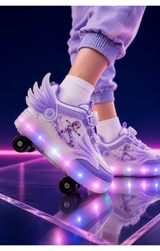 Muggo Wıngs Çocuk Kanat Detaylı Işıklı Patenli Tekerlekli Sneaker Spor Ayakkabı Lila Muggo Wıngs Çocuk Kanat Detaylı Işıklı Patenli Tekerlekli Sneaker Spor Ayakkabı Lila