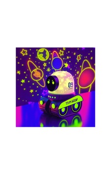 Müzikli Led Robot Gece Lambası Bluetooth Hoparlör,değiştirilebilir Slayt Gece Projektörü Beyaz - 744526893