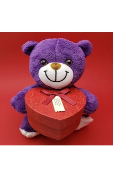Sevimli Kalp Kutulu Peluş Ayıcık Tdrtr Çok Renkli Sevimli Kalp Kutulu Peluş Ayıcık Tdrtr Çok Renkli