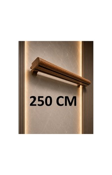 Meşe Dekoratif Ray 2 Kanallı Dekoratif Ahşap Desenli Metal Perde Kornişi Meşedeko250cm - 849479350 Meşedeko250cm