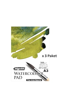 Bigpoint Suluboya Blok 300 Gram A3 - 25 Yaprak Watercolour Pad X 3 Adet Bigpoint Suluboya Blok 300 Gram A3 - 25 Yaprak Watercolour Pad X 3 Adet