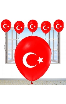 Yüksek Kalite 25 Adet Türk Bayraklı Balon Kırmızı Bayraklı Balon Helyum Gazı Uyumludur İtalyan Malı Yüksek Kalite 25 Adet Türk Bayraklı Balon Kırmızı Bayraklı Balon Helyum Gazı Uyumludur İtalyan Malı