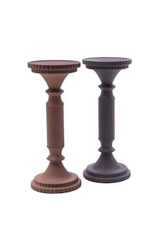 Doqu Home Destina Pillar İkili Şamdan , Mumluk Aksesuar Çok Renkli