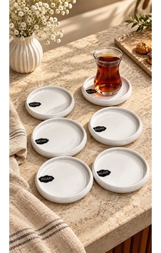 6'lı Perla Porselen Çay Tabağı 10 Cm-8028 Beyaz 6'lı Perla Porselen Çay Tabağı 10 Cm-8028 Beyaz