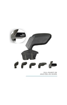 Peugeot 208 Uyumlu Araca Özel Kol Dayama Siyah 2012+ Parça