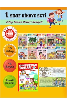 1.sınıflar İçin Okumayı Sevdiren 10 Lu Hikaye Seti 6 Kitap Okuma Defteri Hediyeli