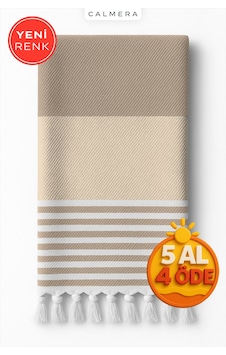 Calmera Natura Peştemal Pamuk - Doğal Saçaklı Plaj, Deniz, Havuz, Spa, Sauna, Spor, Seyahat Havlusu - Bej Calmera Natura Peştemal Pamuk - Doğal Saçaklı Plaj, Deniz, Havuz, Spa, Sauna, Spor, Seyahat Havlusu - Bej