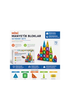 Mini Manyetik Bloklar - Seyahat Seti 72 Parça - Küçük Boy Manyetik Mini Manyetik Bloklar - Seyahat Seti 72 Parça - Küçük Boy Manyetik