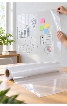 2 Adet Kendinden Yapışkanlı Şeffaf Tahta Filmi Silinebilir Pvc Yüzey, Duvar Ve Mobilya İçin Self Adhesive Whiteboard Film
