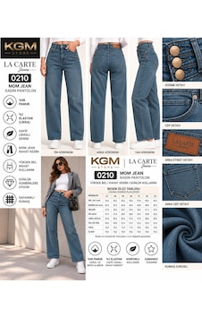 La Carte Mom Jean Lycralı Kadın Kot Pantolon 0210-27/33 Yeşil La Carte Mom Jean Lycralı Kadın Kot Pantolon 0210-27/33 Yeşil