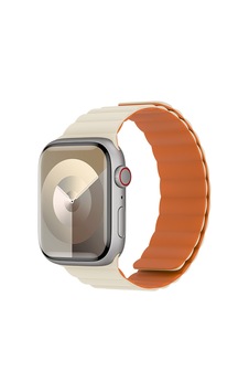 Watch 10 42mm Benks Magnetik Tak Çıkar Silikon Strap Kayış Starlight - Turuncu Watch 10 42mm Benks Magnetik Tak Çıkar Silikon Strap Kayış Starlight - Turuncu
