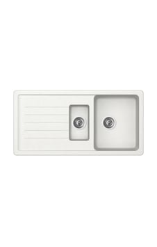 Ukinox Valente D-150 L Granit Evye, 1,5 Hazne, Beyaz Renk