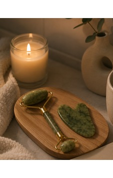 2 Parça Jade Stone Cilt Bakım Seti Şişkinlik Karşıtı Yüz Masajı 2 Parça Jade Stone Cilt Bakım Seti Şişkinlik Karşıtı Yüz Masajı