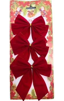 Yılbaşı Kurdele Fiyonk 11 14cm 3'lü Kırmızı Yılbaşı Kurdele Fiyonk 11 14cm 3'lü Kırmızı