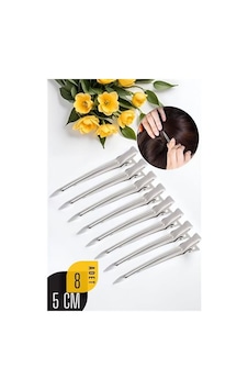 8'li Profesyonel Alüminyum Saç Pensi Seti Metal Toka Saç Pensi 720577 Silver 8'li Profesyonel Alüminyum Saç Pensi Seti Metal Toka Saç Pensi 720577 Silver