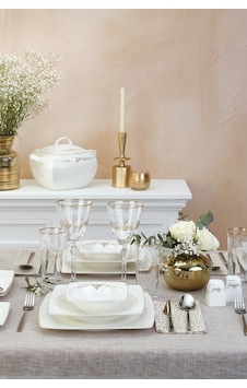 Emsan Fine Bone Lorella Gold 61 Parça 12 Kişilik Kare Yemek Takı Emsan Fine Bone Lorella Gold 61 Parça 12 Kişilik Kare Yemek Takı