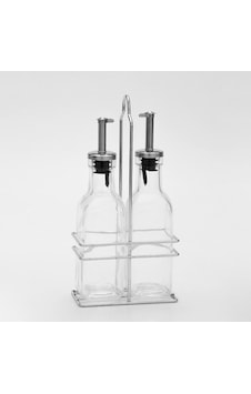 2'li Metal Standlı Cam Yağlık Sirkelik Seti 2x200 Ml 2'li Metal Standlı Cam Yağlık Sirkelik Seti 2x200 Ml