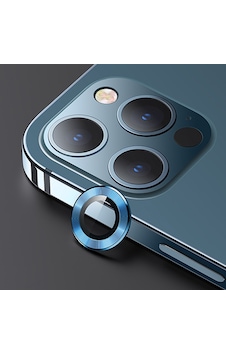 Usams Apple Uyumlu iPhone 12 Pro 3D Metal Çerçeveli Kamera Lens Koruyucu Mavi Usams Apple Uyumlu iPhone 12 Pro 3D Metal Çerçeveli Kamera Lens Koruyucu Mavi