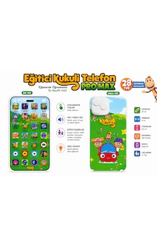 Eğitici Kukuli Telefon Pro Max Şarjlı, Sesli Ve Işıklı Eğitici Oyuncak Telefon