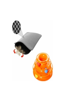 Elekli 45 x 60 CM Kedi Tuvalet Paspası + 3 Katlı Hareketli Tower Of Tracks Kedi Oyuncağı Elekli 45 x 60 CM Kedi Tuvalet Paspası + 3 Katlı Hareketli Tower Of Tracks Kedi Oyuncağı