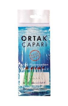 Ortak Çapari Youvella İğne 8 Köstek %100 Fluorocarbon Çapari Yeşil Beyaz Uv Ortak Çapari Youvella İğne 8 Köstek %100 Fluorocarbon Çapari Yeşil Beyaz Uv