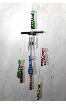 Ahşap Zürafalı Rüzgar Çanı - 60 Cm Dekoratif Melodik Duvar Süsü Çok Renkli Ahşap Zürafalı Rüzgar Çanı - 60 Cm Dekoratif Melodik Duvar Süsü Çok Renkli