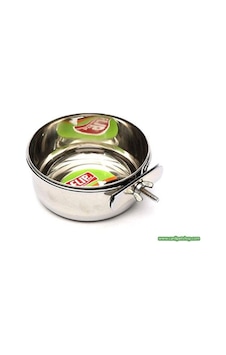 Vidalı Yemlik-Suluk Çelik Papağan için 8 Cm 5 Oz