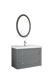 Kale Miro 100 Cm Mat Gri Banyo Dolabı Takımı Kale Miro 100 Cm Mat Gri Banyo Dolabı Takımı