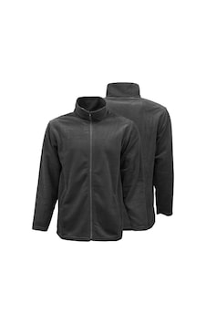 Acr Giyim Füme Bato Yaka Tam Fermuarlı Ve Cepli Outdoor Polar Ceket Füme