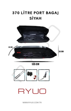 Ryuo Araç Üstü Tabut Port Bagaj 370 Litre Siyah Ryuo Araç Üstü Tabut Port Bagaj 370 Litre Siyah