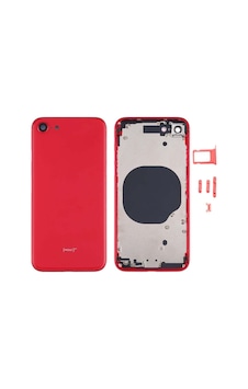 Apple Uyumlu iPhone Se 2020 Kasa Boş Kırmızı Kamera Lensi Çerçeli Sim Kart Tepsisi Kapağı İnd08223