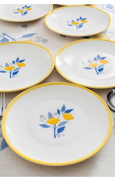 Limon Desenli 20 Cm Premium Porselen Pasta & Kahvaltı Tabağı - 6 Adet Sarı Limon Desenli 20 Cm Premium Porselen Pasta & Kahvaltı Tabağı - 6 Adet Sarı