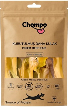 Chompo Kurutulmuş Dana Kulak Köpek Ödül Maması 100 Gr
