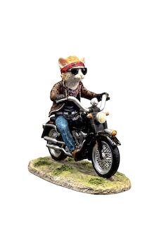 Motosikletli Minyatür Asi Kedi Biblosu Biker Cat