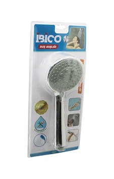 Orta Boy Yuvarlak - Bombeli 9.7cm Duş Başlık Kademeli Vakumlu Krom Gövde - Gri Zeminsap:14.5cm Orta Boy Yuvarlak - Bombeli 9.7cm Duş Başlık Kademeli Vakumlu Krom Gövde - Gri Zeminsap:14.5cm