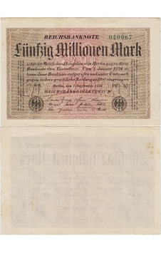 Almanya 50 Milyon Mark 1923 Weimar Cumhuriyeti. Ççt. Almanya 50 Milyon Mark 1923 Weimar Cumhuriyeti. Ççt.