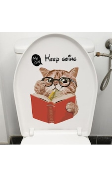 Decohandy Klozet Etiketi Keep Going Kedi Renkli Decohandy Klozet Etiketi Keep Going Kedi Renkli