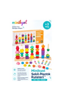 Şekil-mantık Kuleleri Ahşap Geometrik Şekiller Ve Çubuğa Dizme Eğitim Seti Şekil-mantık Kuleleri Ahşap Geometrik Şekiller Ve Çubuğa Dizme Eğitim Seti