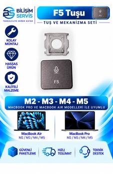 Apple Uyumlu Macbook Air & Pro M2 - M3 - M4 - M5 Yedek Klavye Tuşu Ve Mekanizması / F5 Tuşu Apple Uyumlu Macbook Air & Pro M2 - M3 - M4 - M5 Yedek Klavye Tuşu Ve Mekanizması / F5 Tuşu