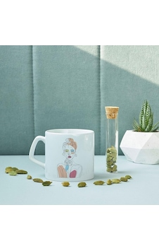Line Art Düşünen Kız Tasarımlı Porselen Kupa Bardak 7,5 Cm Yüksekliğine Ve 8 Cm Çapına 6998 Line Art Düşünen Kız Tasarımlı Porselen Kupa Bardak 7,5 Cm Yüksekliğine Ve 8 Cm Çapına 6998