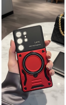 Galaxy S25 Ultra İçin Uyumlu 3d Kamera Lens Korumalı Yüzüklü Stand Olabilen Kılıf Galaxy S25 Ultra İçin Uyumlu 3d Kamera Lens Korumalı Yüzüklü Stand Olabilen Kılıf