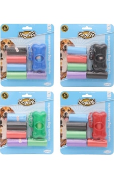 Doglife 6 Rulo Köpek Kaka Toplama Poşeti ve Renkli Rezerv Kutusu