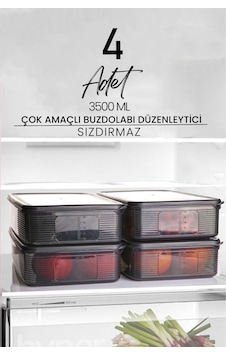 4 Adet 3,5 Litre Buzdolabı İçi Düzenleyici Dikdörtgen Erzak Saklama Kabı Seti - Organizeri 3500ml Diğer 4 Adet 3,5 Litre Buzdolabı İçi Düzenleyici Dikdörtgen Erzak Saklama Kabı Seti - Organizeri 3500ml Diğer