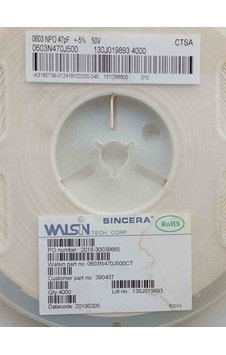 0603n470j500 47pf 50v 603 Smd Seramik Kondansatör 1000 Adet 0603n470j500 47pf 50v 603 Smd Seramik Kondansatör 1000 Adet