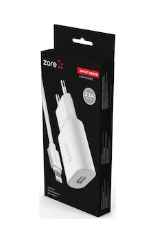 Zore Ofset Serisi Zcs-02 Lightning 2 İn 1 Ev Şarj Seti 2.1a - Beyaz