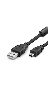 Usb Mını V3/5pın To Usb Kablo 5m Siyah Hdx7520 Usb Mını V3/5pın To Usb Kablo 5m Siyah Hdx7520