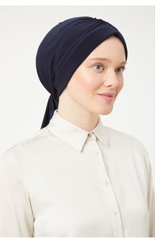 Melodi Scarf Kadın Tesettür Dubai Arkadan Bağlamalı Bone Şal Lacivert Lacivert Melodi Scarf Kadın Tesettür Dubai Arkadan Bağlamalı Bone Şal Lacivert Lacivert