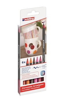 Porselen Kalemı 6Lı Set- Sıcak Renkler E-4200
